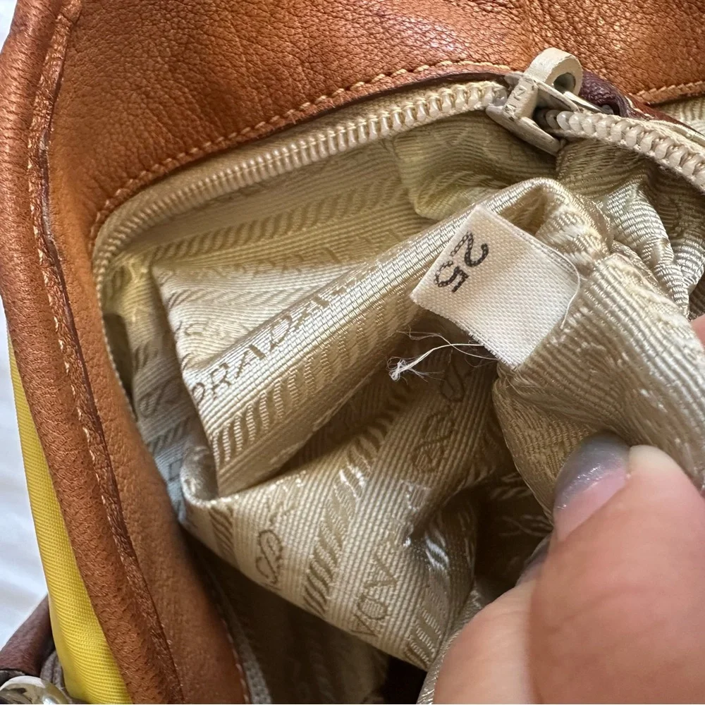 Prada Yellow and Brown Nylon Women’s Shoulder Bag - Picture 12 of 12